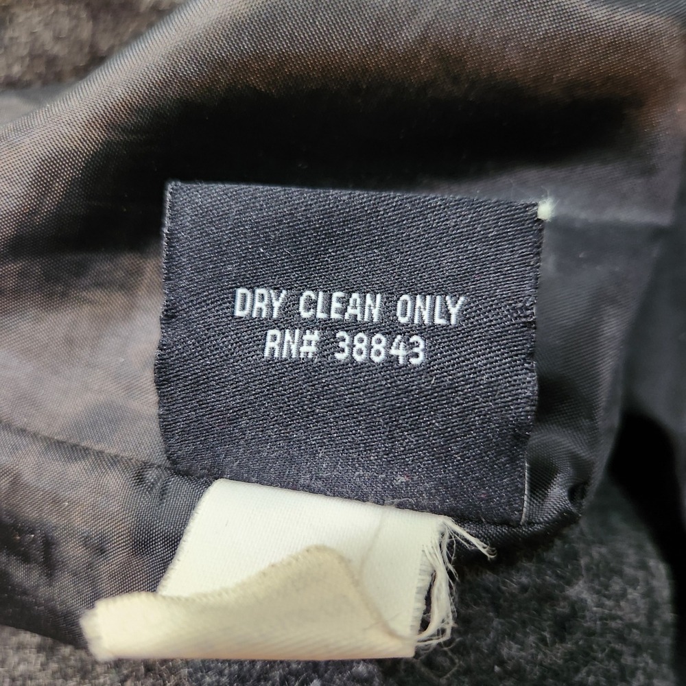 Vintage LEI Womens Charcoal Gray 100% Wool Double Breasted Pea Coat Size Medium - Picture 9 of 10